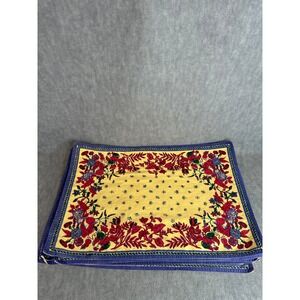 Williams Sonoma Provence French Country Placemats Set of 6 Yellow Floral